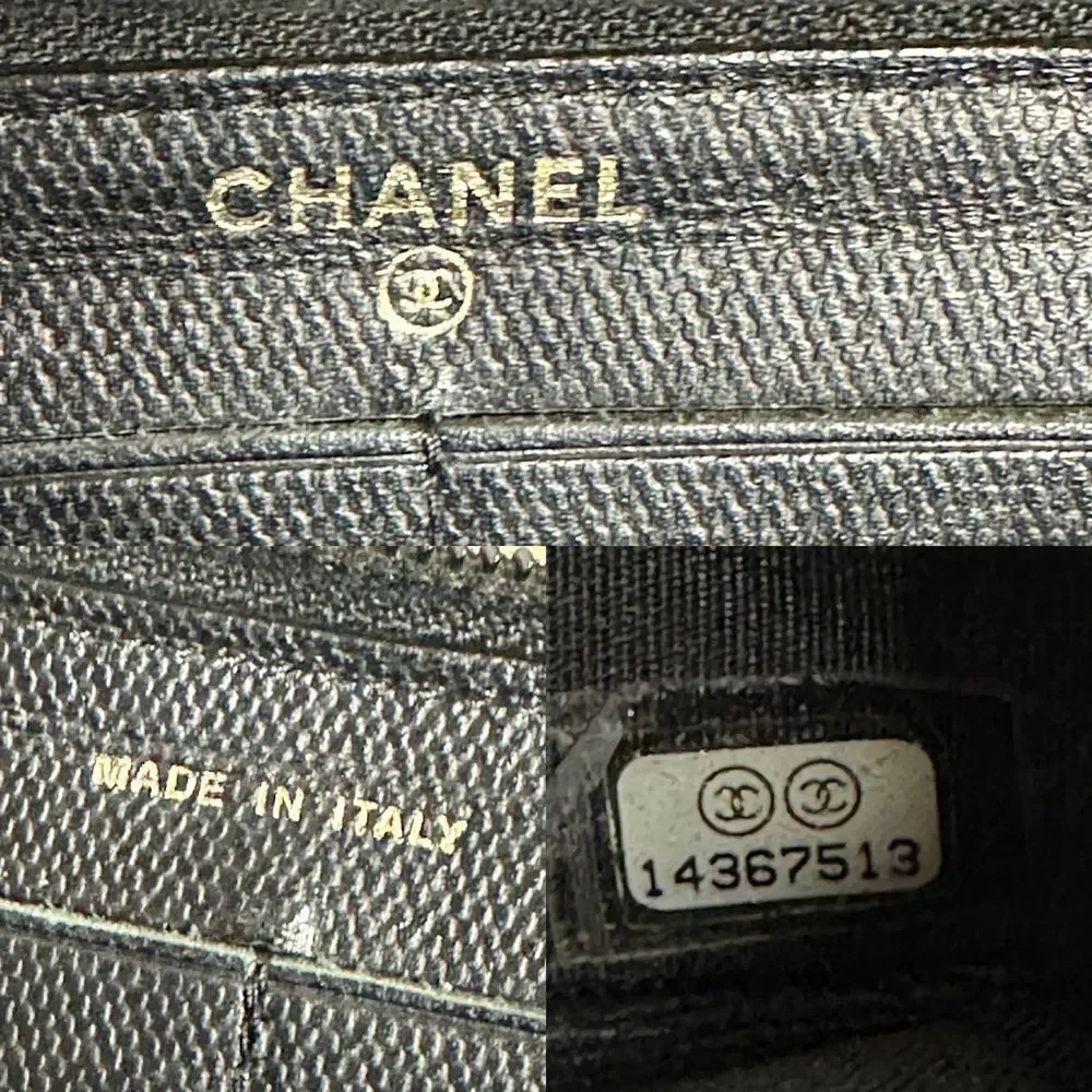 💯Authentic Chanel Leather Zipped Around Long Wallet 🍀